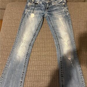 Miss Me Light Blue Distressed Boot Cut Jeans
